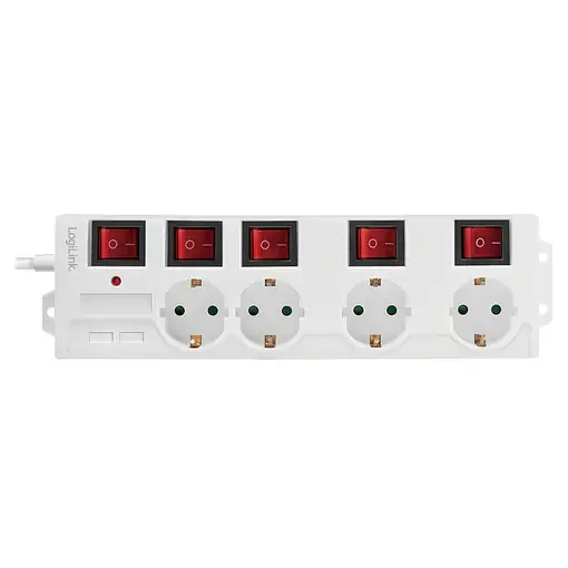 LogiLink LPS252 base múltiple 1,5 m 4 salidas AC Interior Blanco