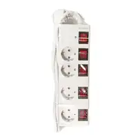 LogiLink LPS252 base múltiple 1,5 m 4 salidas AC Interior Blanco
