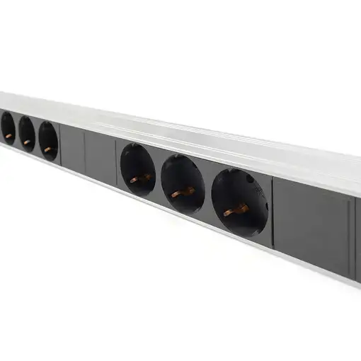 Digitus Regleta de enchufes con perfil de aluminio y protección contra sobretensió