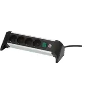 Brennenstuhl 1391040400 base múltiple 1,8 m 4 salidas AC Interior Negro, Plata