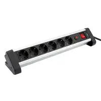 Olympia SL 2625 S base múltiple 1,5 m 6 salidas AC Interior Negro, Plata