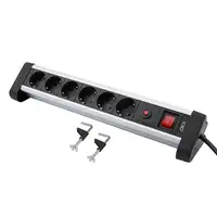 Olympia SL 2625 S base múltiple 1,5 m 6 salidas AC Interior Negro, Plata