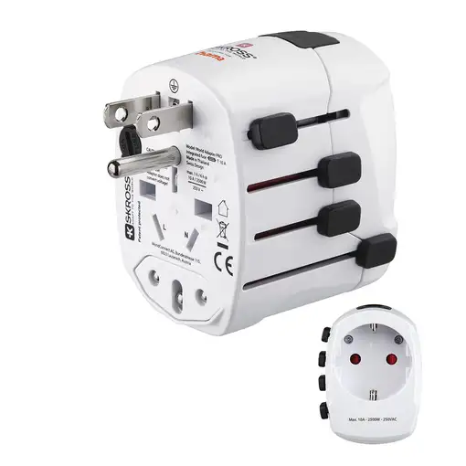 Hama World Travel Pro adaptador de enchufe eléctrico Universal Blanco