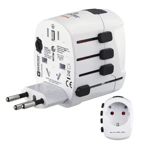 Hama World Travel Pro adaptador de enchufe eléctrico Universal Blanco