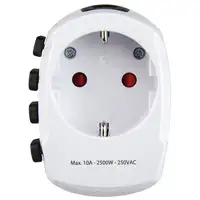 Hama World Travel Pro adaptador de enchufe eléctrico Universal Blanco