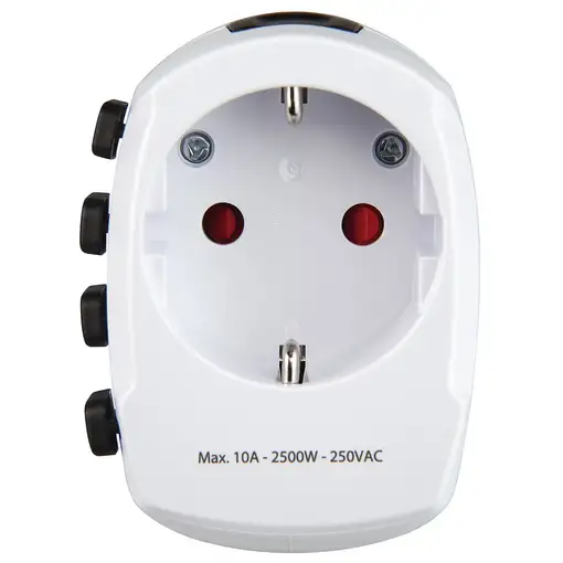 Hama World Travel Pro adaptador de enchufe eléctrico Universal Blanco