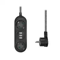 LogiLink LPS262U base múltiple 1,5 m 2 salidas AC Interior Negro