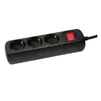 LogiLink LPS206B base múltiple 1,4 m 3 salidas AC Negro