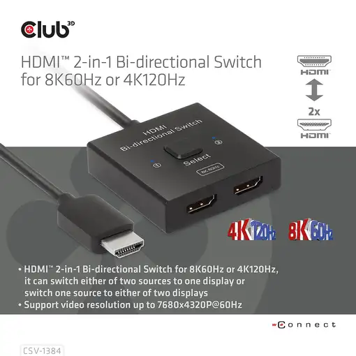 CLUB3D CSV-1384 interruptor KVM