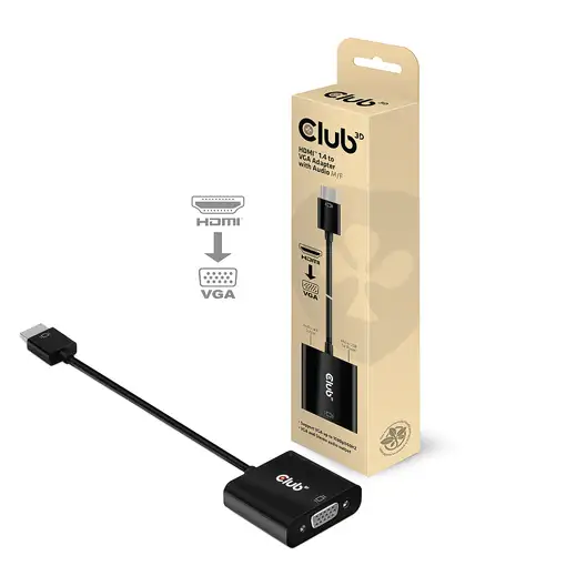 CLUB3D CAC-1302 adaptador de cable de vídeo 0,5 m HDMI tipo A (Estándar) VGA (D-Su