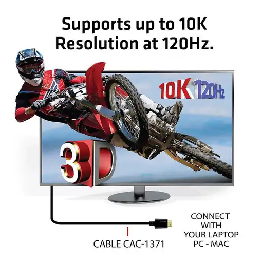 CLUB3D Ultra High Speed HDMI 4K120Hz, 8K60Hz Certified Cable 48Gbps M/M 1 m/3.28 f