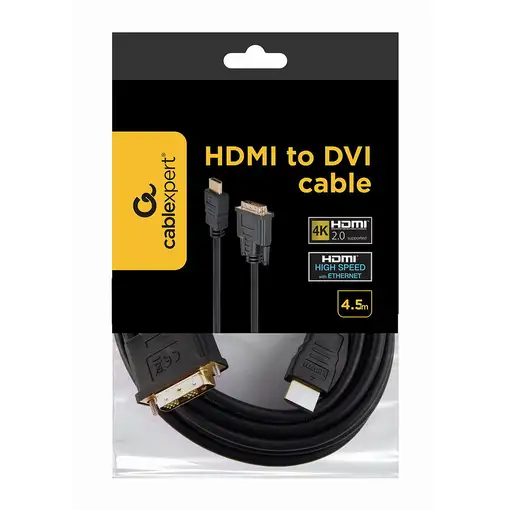 Gembird 5m, HDMI/DVI, M/M DVI-D Negro