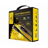Gembird CCBP-HDMI-AOC-30M-02 cable HDMI HDMI tipo A (Estándar) Negro