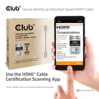 CLUB3D Ultra High Speed HDMI 4K120Hz, 8K60Hz Certified Cable 48Gbps M/M 2 m / 6.56