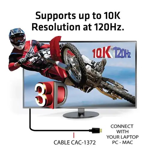 CLUB3D Ultra High Speed HDMI 4K120Hz, 8K60Hz Certified Cable 48Gbps M/M 2 m / 6.56