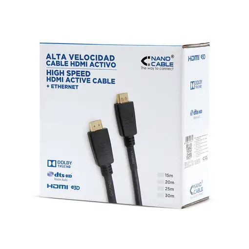 Nanocable CABLE HDMI V1.4 (ALTA VELOCIDAD / HEC) CON REPETIDOR, A/M-A/M, 20 M