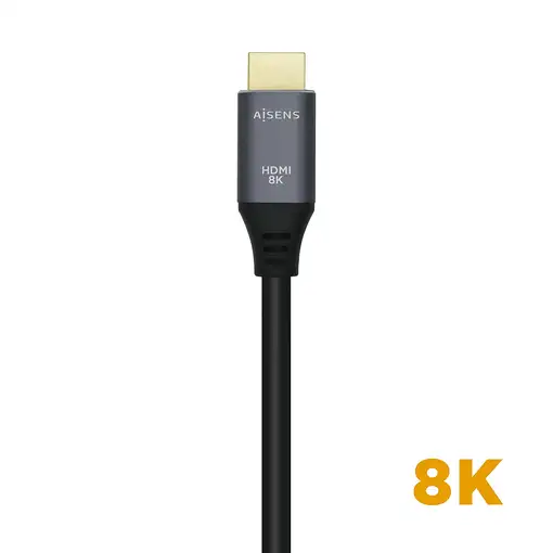AISENS Cable HDMI V2.1 Ultra Alta Velocidad / HEC 8k@60Hz 48Gbps, A/M-A/M, Gris/Ne
