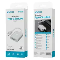 UNICO AD1848 adaptador de cable de vídeo USB Tipo C HDMI Aluminio