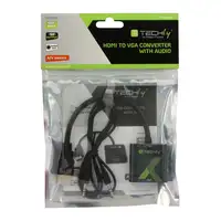 Techly HDMI - VGA+3.5mm M/F 0,15 m Negro