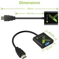 Techly HDMI - VGA+3.5mm M/F 0,15 m Negro