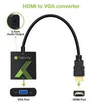 Techly HDMI - VGA+3.5mm M/F 0,15 m Negro