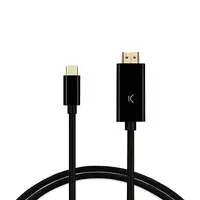 Ksix Cable adaptador USB-C a HDMI , 60Hz, Resolución vídeo 4K, 2m, Negro