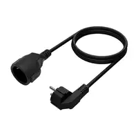 AISENS Cable Alargador de Alimentacion Schuko, CEE7/M-CEE7/H, Negro, 5.0M