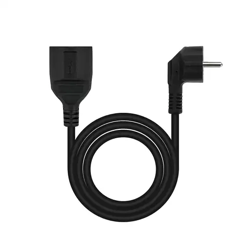 Nanocable Cable de Alimentación Alargador, Negro, 2 m