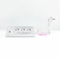 Nanocable Regleta de Sobremesa con 3 Tomas de Tierra y 2 USB´s con Luz, Blanco