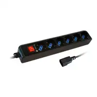 Techly IUPS-PCP-6V base múltiple 1,5 m 6 salidas AC Negro