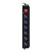 Techly IUPS-PCP-6V base múltiple 1,5 m 6 salidas AC Negro