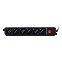 Techly IUPS-PCP-6V base múltiple 1,5 m 6 salidas AC Negro