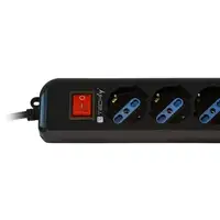 Techly IUPS-PCP-6V base múltiple 1,5 m 6 salidas AC Negro
