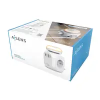AISENS Regleta de Enchufes Sobremesa Multifuncion con 4 Tomas + 1XUSB-C, 3XUSB-A,