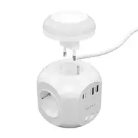 AISENS Regleta de Enchufes Sobremesa Multifuncion con 4 Tomas + 1xUSB-C 20W PD3.0,