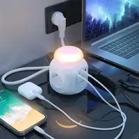 AISENS Regleta de Enchufes Sobremesa Multifuncion con 4 Tomas + 1xUSB-C 20W PD3.0,