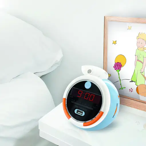Radio despertador FM USB con proyector doble alarma LE PETIT PRINCE 477342