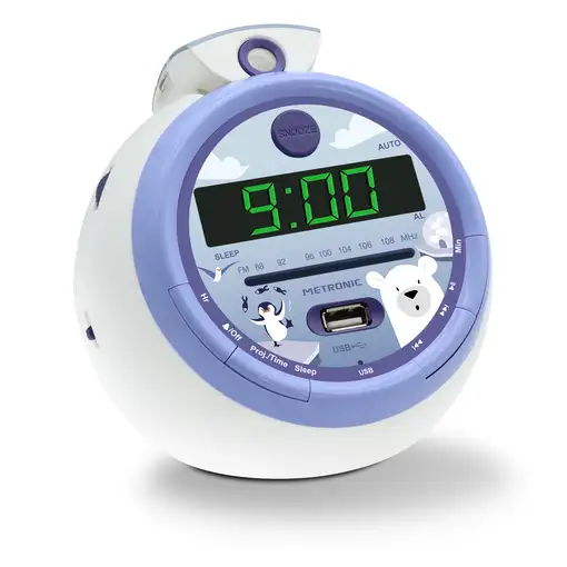 Radio Reloj Despertador Digital para niños con proyector Metronic 477344