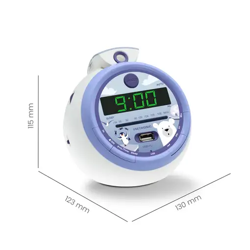 Radio Reloj Despertador Digital para niños con proyector Metronic 477344