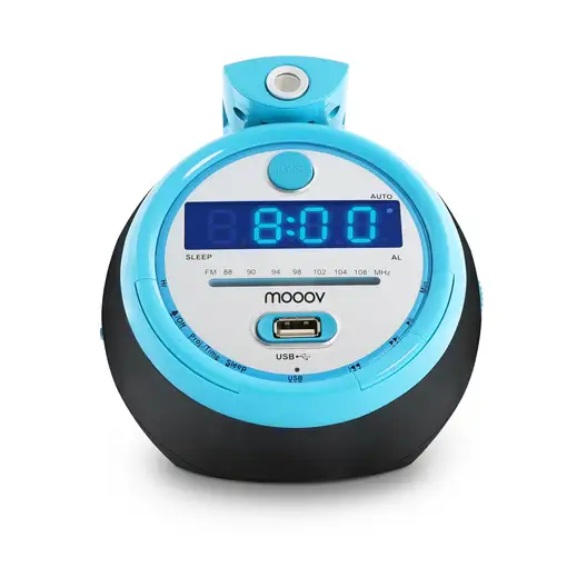 Radio despertador Sportsman con proyector y puerto USB 477016 Mooov