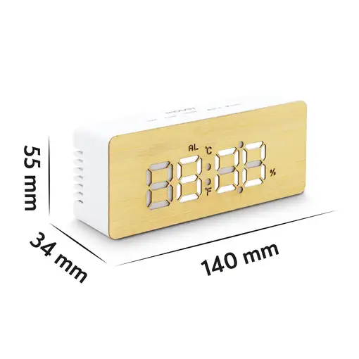 Despertador Digital de Bambú Natural Elegancia confort funcionalidad 477316 Mooov