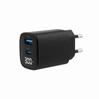 Gembird TA-UC-PDQC30LCD-BK-01 cargador de dispositivo móvil Smartphone, Reloj inte