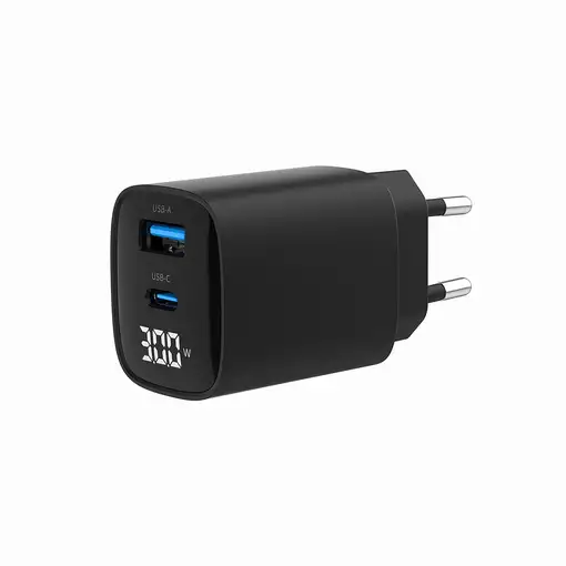 Gembird TA-UC-PDQC30LCD-BK-01 cargador de dispositivo móvil Smartphone, Reloj inte