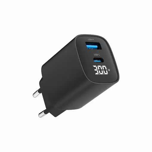 Gembird TA-UC-PDQC30LCD-BK-01 cargador de dispositivo móvil Smartphone, Reloj inte