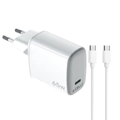 Celly UPTC1USBC65WCTC cargador de dispositivo móvil Smartphone, Tableta Blanco USB