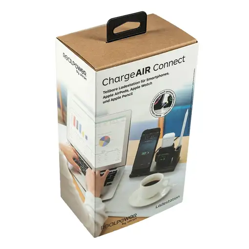 RealPower ChargeAIR Connect Smartphone, Reloj inteligente, Tableta Negro USB Carga