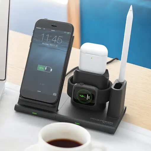RealPower ChargeAIR Connect Smartphone, Reloj inteligente, Tableta Negro USB Carga
