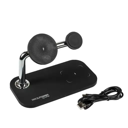 RealPower ChargeAIR Mag Smartphone, Reloj inteligente, Tableta Negro USB Cargador
