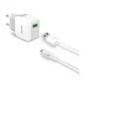 Celly TCUSBMICRO cargador de dispositivo móvil Smartphone, Tableta Blanco Corrient