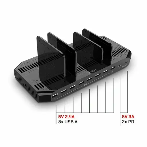 Lindy 73435 cargador de dispositivo móvil Smartphone, Tableta Negro Corriente alte
